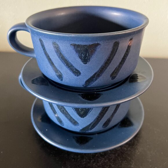 2 Sets of Vintage PFALTZGRAFF Morning Light Pattern Soup Mugs / Bowls w/ Saucers - Picture 10 of 12